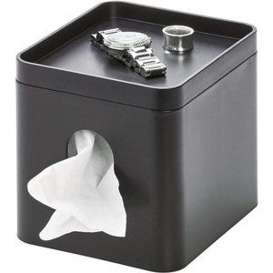 Facial Tissue Box Cover with Storage Tray, The Cade Collection – 6.1"x5.15"x5.4"